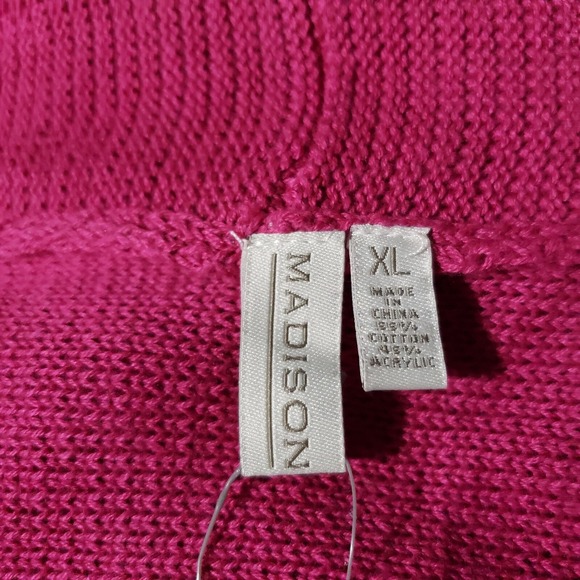 Madison Kimono Style Open Cardigan Women's XL Pink 3/4 Sleeve Knit Sweater - Picture 6 of 10